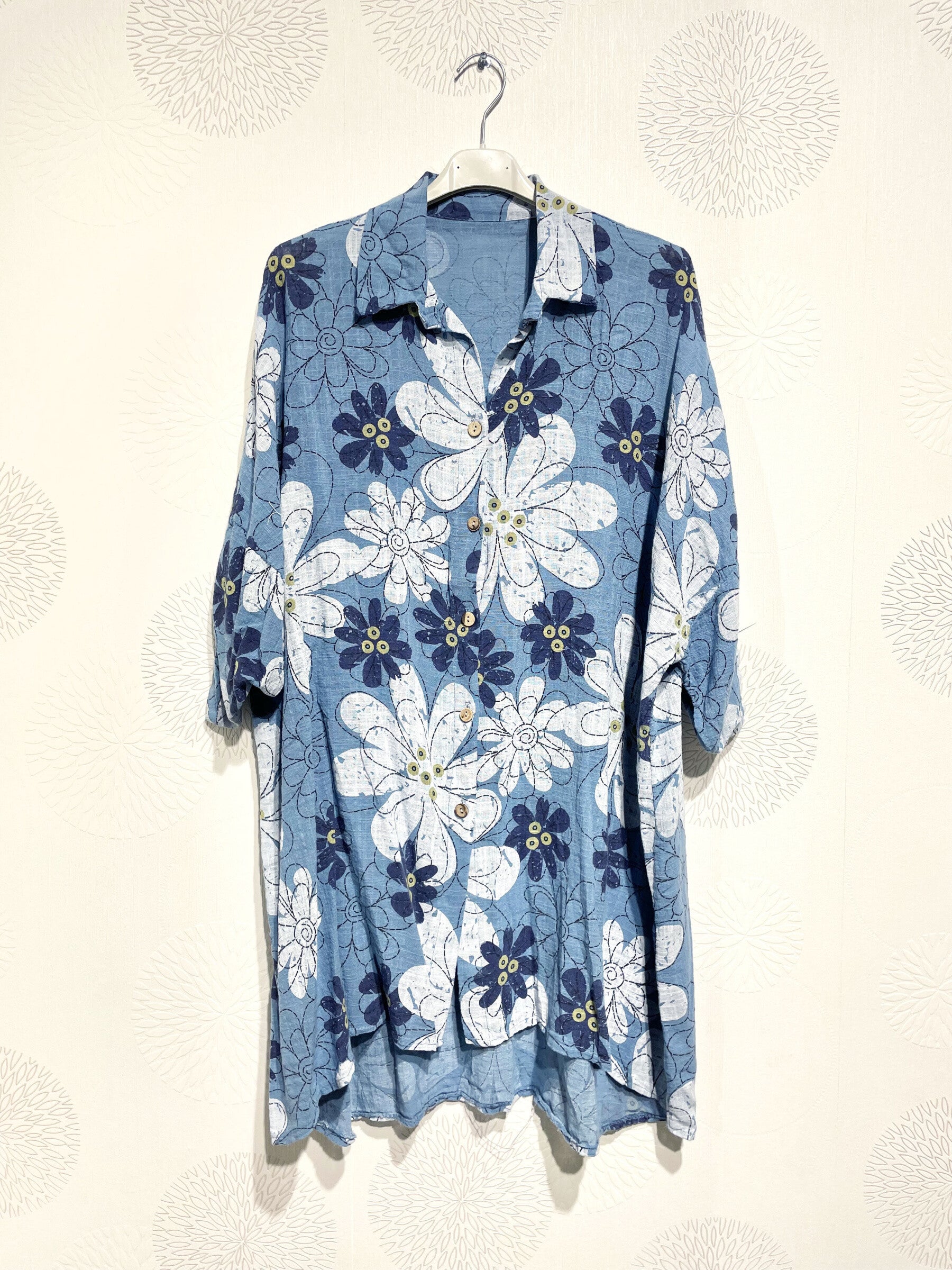 Plus Size Large Large Size Shirt in Marguerite T40 printed cotton to T58