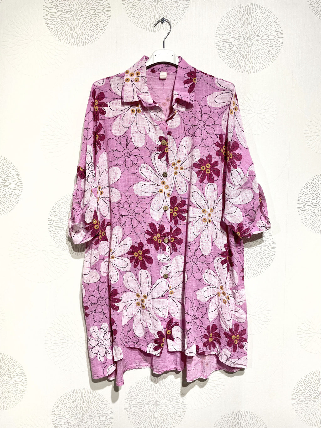 Plus Size Marguerite Blommig Skjorta