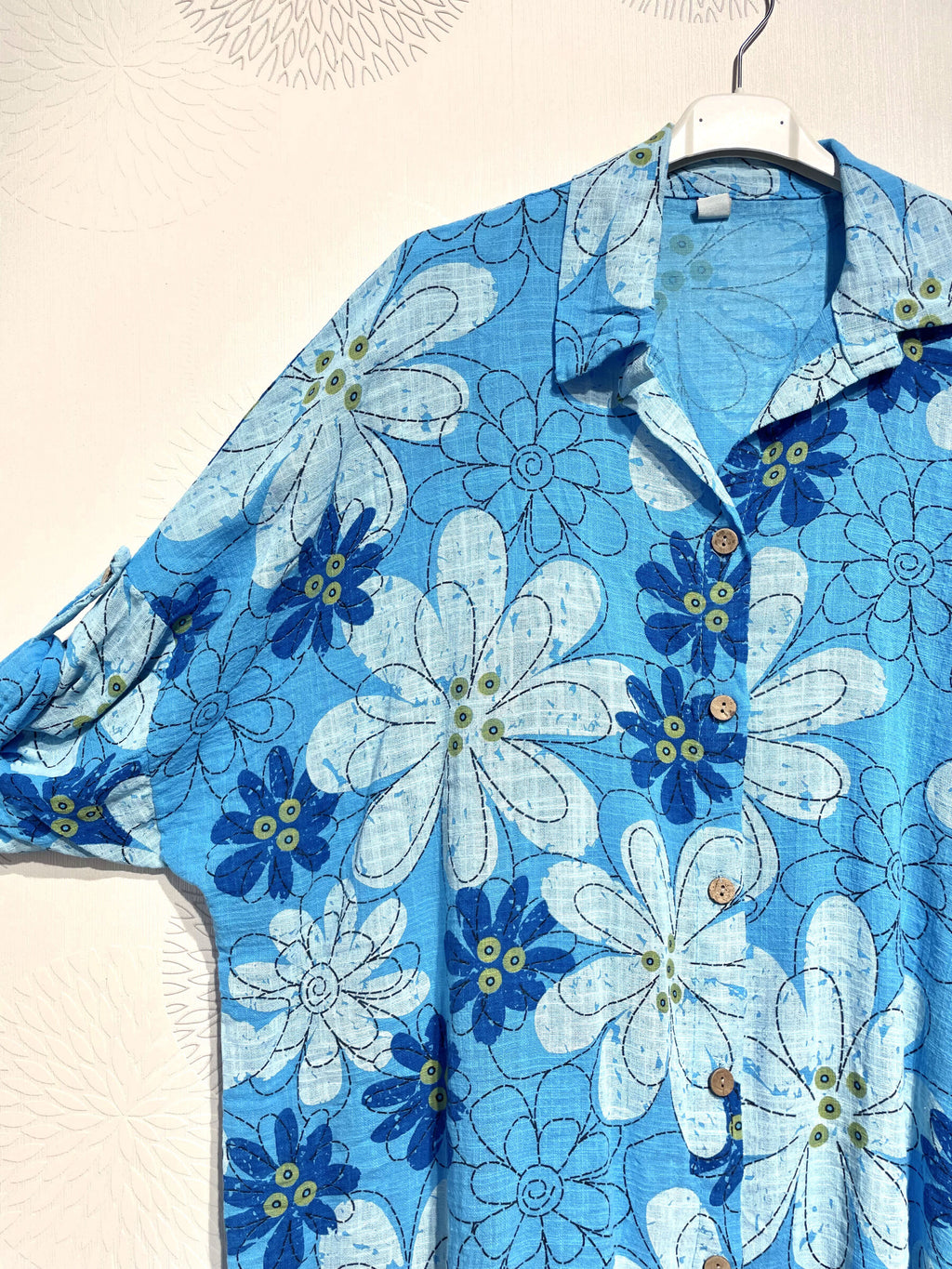 Plus Size Marguerite Blommig Skjorta