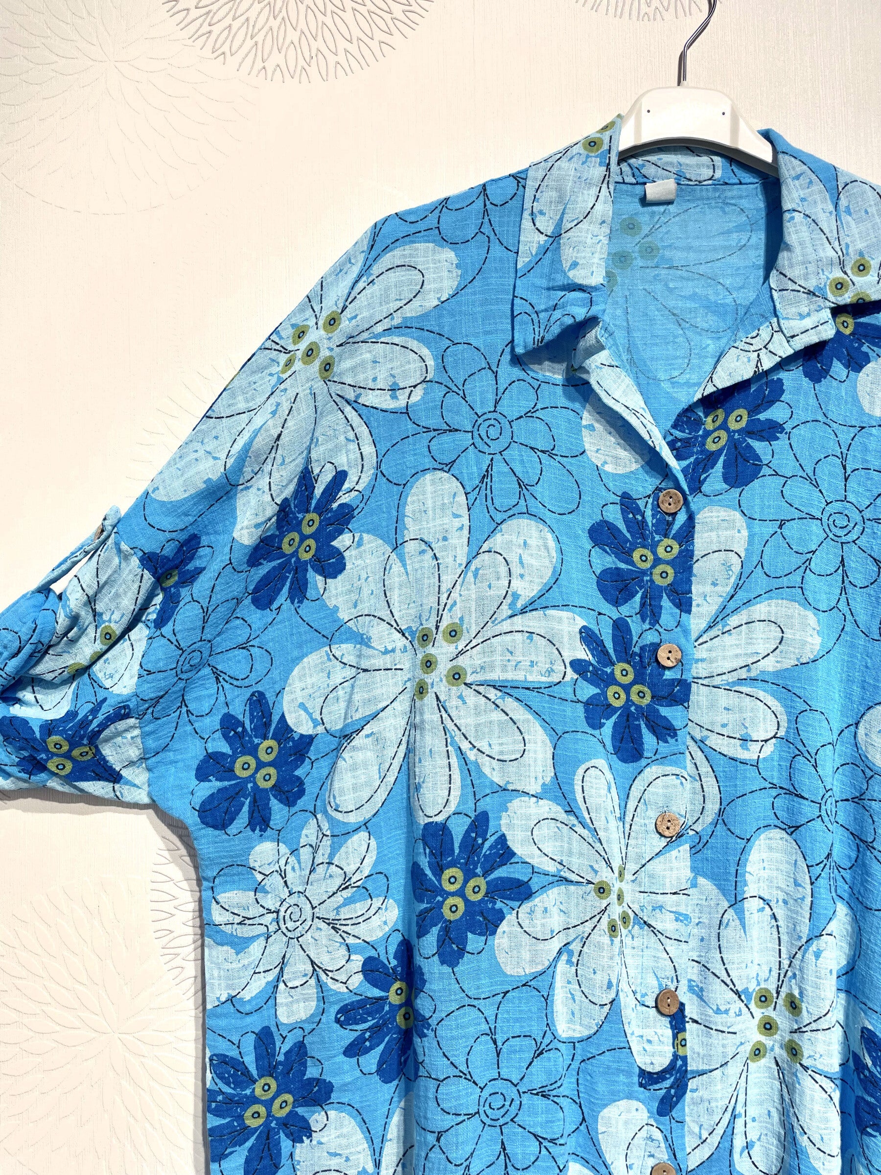 Plus Size Marguerite Blommig Skjorta