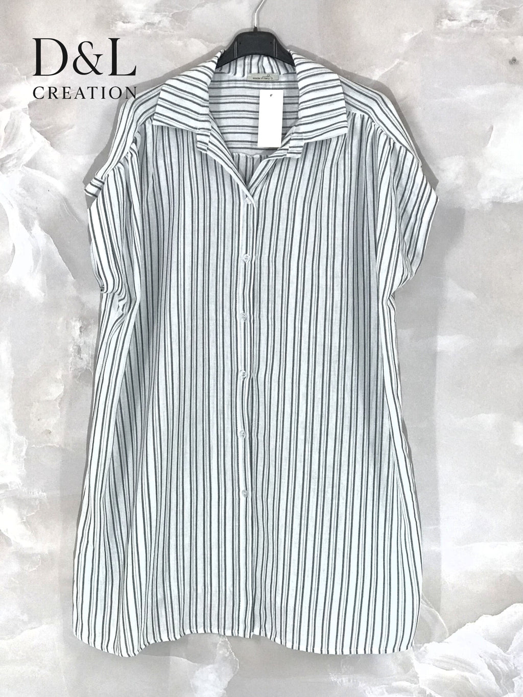 Plus Size Long shirt striped T38 to T54