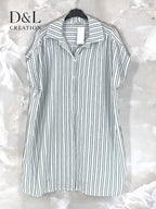 Plus Size Long shirt striped T38 to T54
