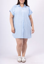 Plus Size Randig Lång Skjorta T38 till T54