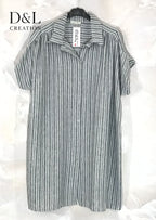 Plus Size Randig Lång Skjorta T38 till T54