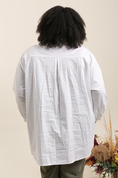 Plus Size Lång Poplin Skjorta