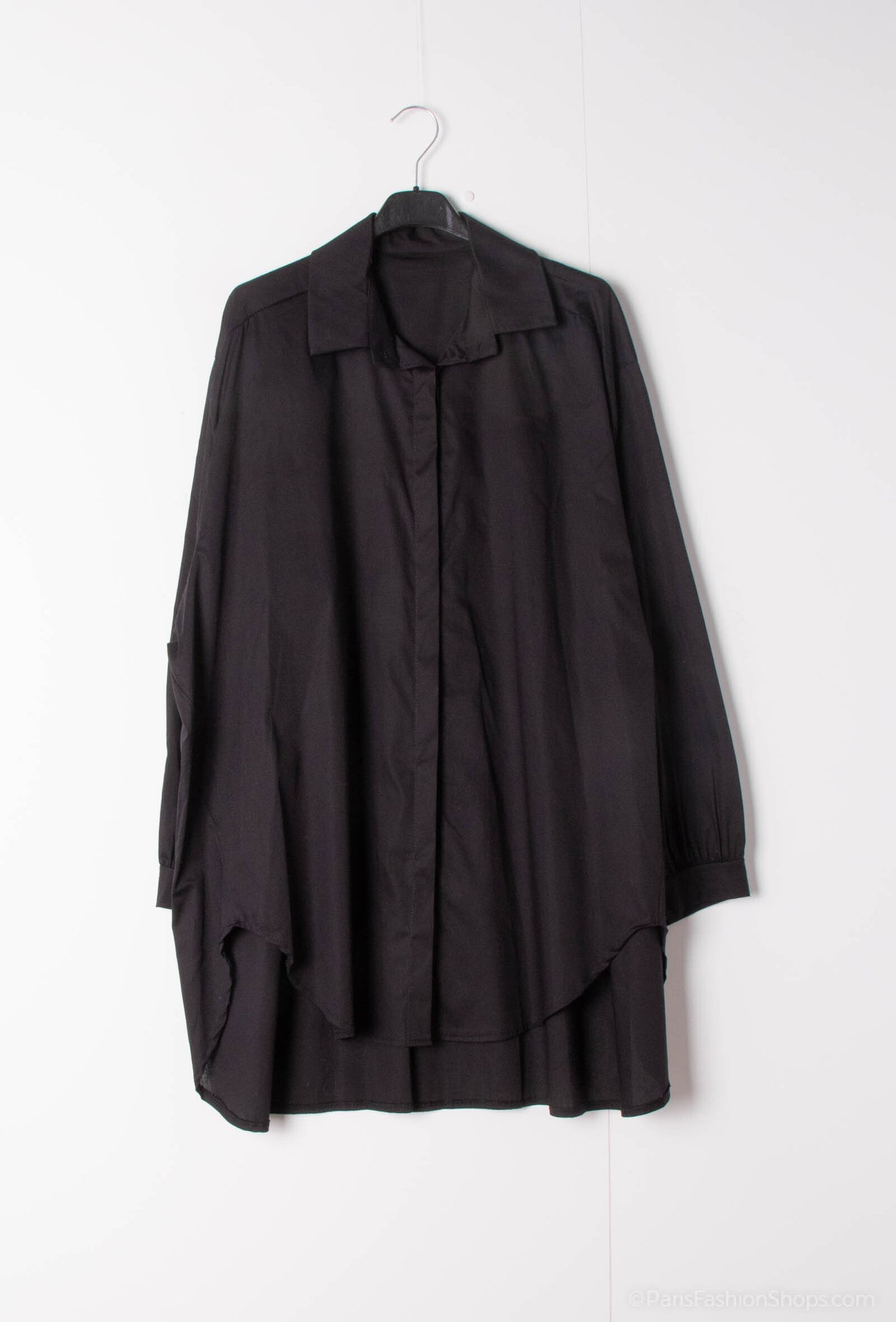 Plus Size Long plain poplin cotton shirt