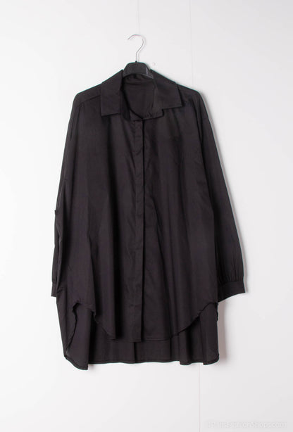Plus Size Long plain poplin cotton shirt