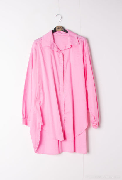 Plus Size Long plain poplin cotton shirt