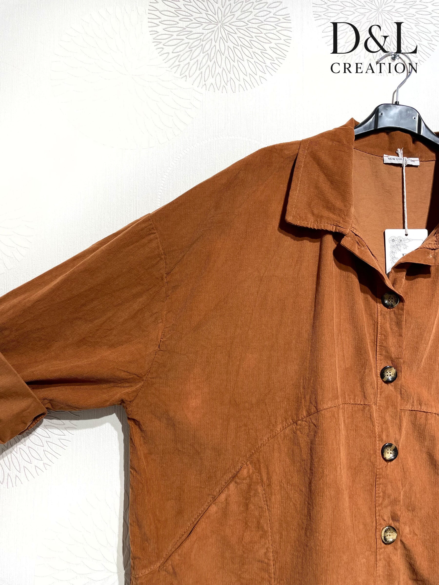 Lång Sammetsskjorta i 100% Bomull - Plus Size 38 till 52