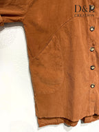 Lång Sammetsskjorta i 100% Bomull - Plus Size 38 till 52