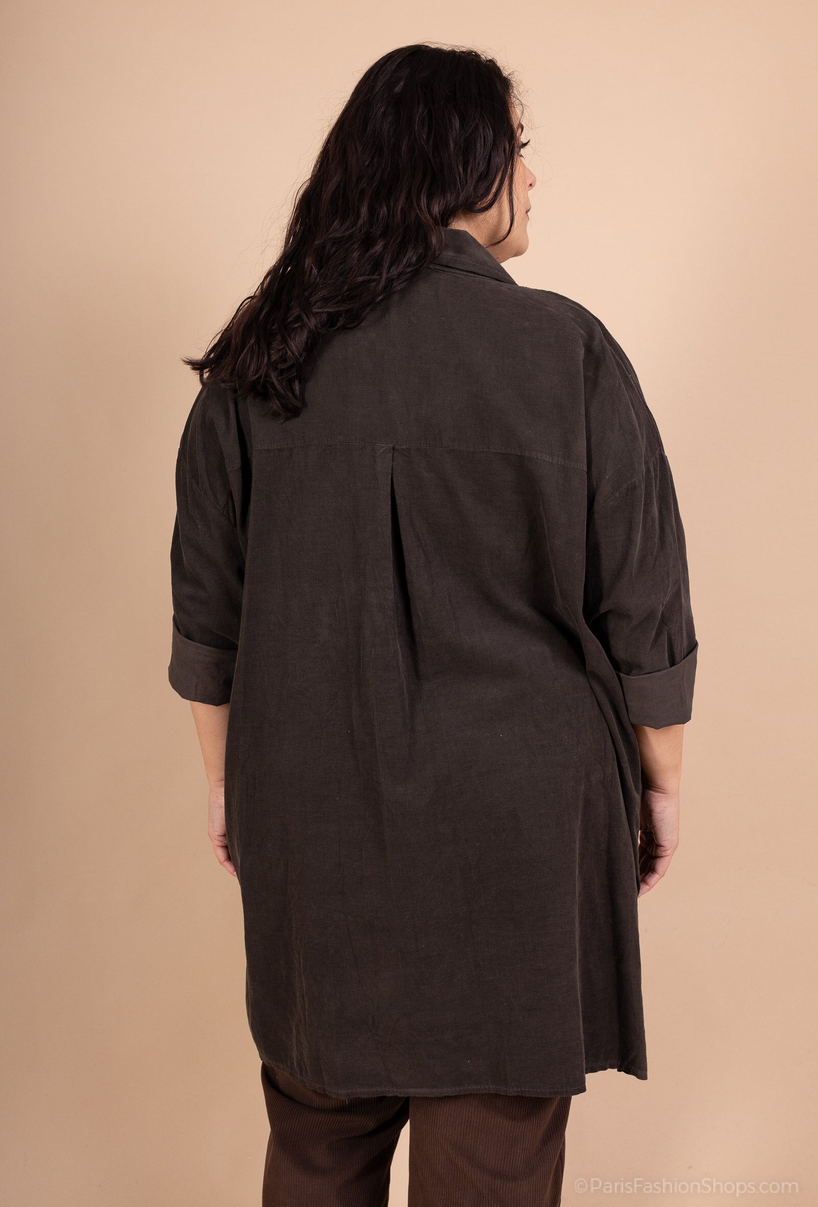 Lång sammetskjorta 100% bomull i storlek 38 till 52