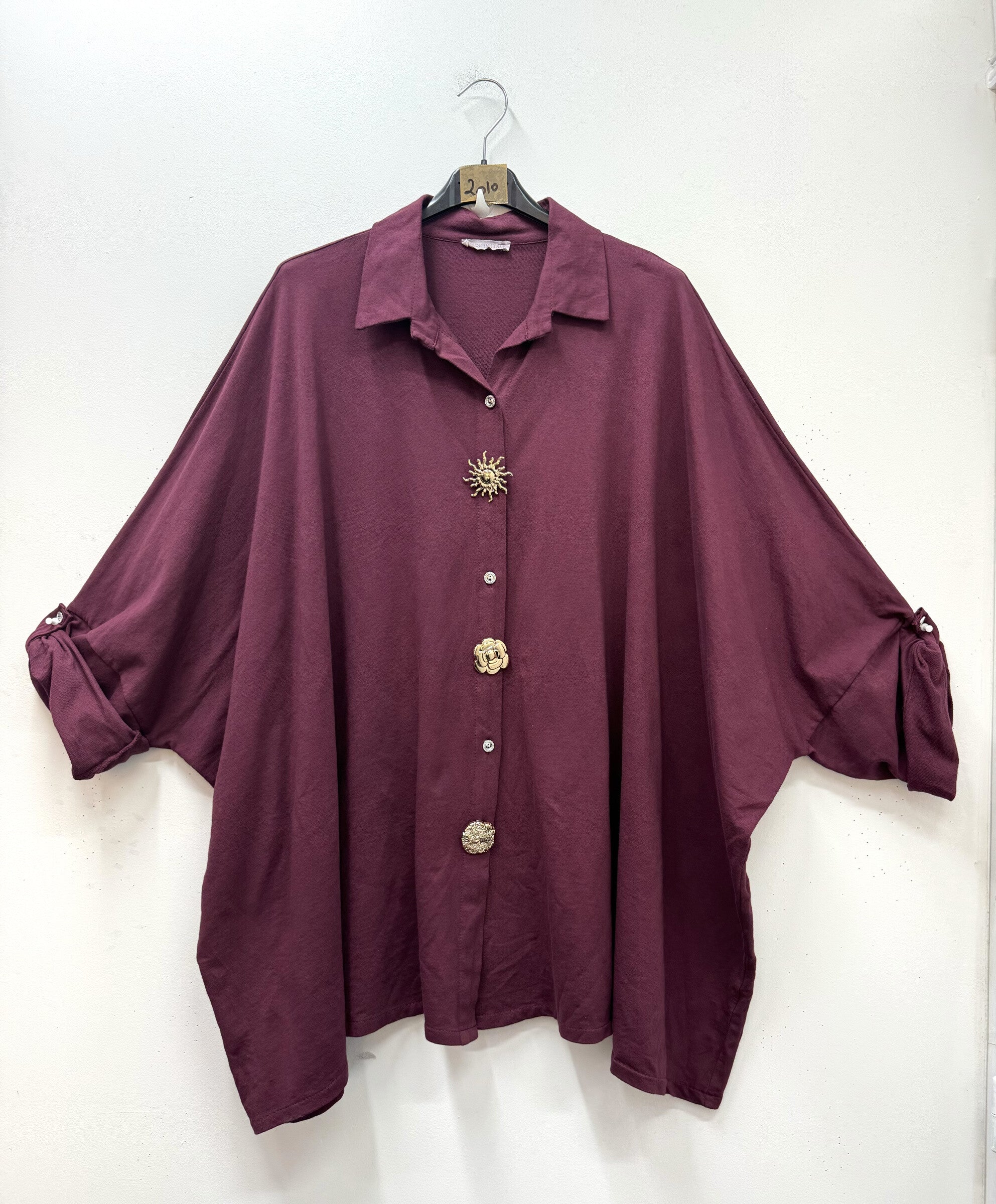 Oversized Skjorta med Tre Pin i Plus Size