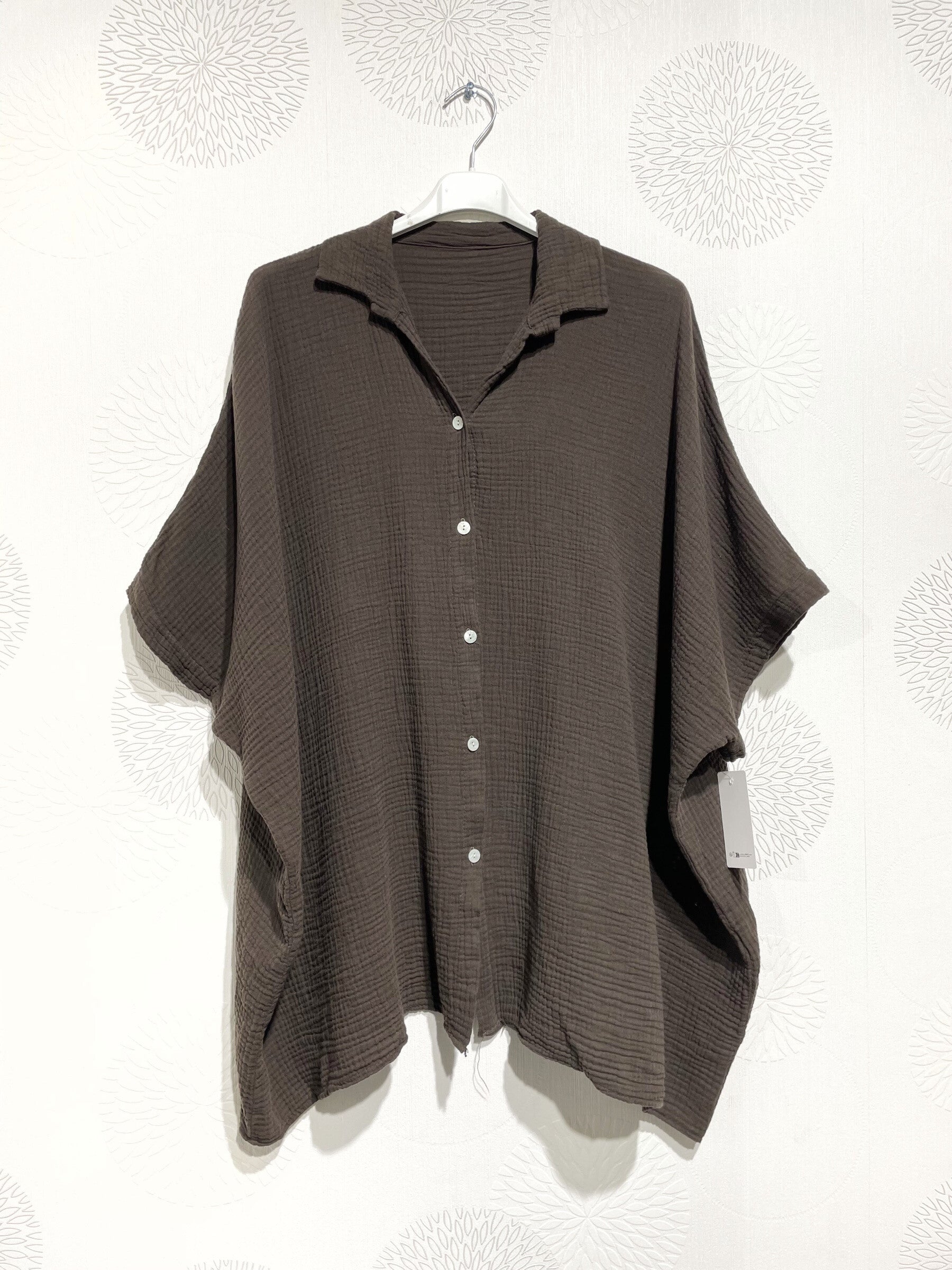 Plus Size Skjorta i Dubbel Bomullsgaze T38 till T66
