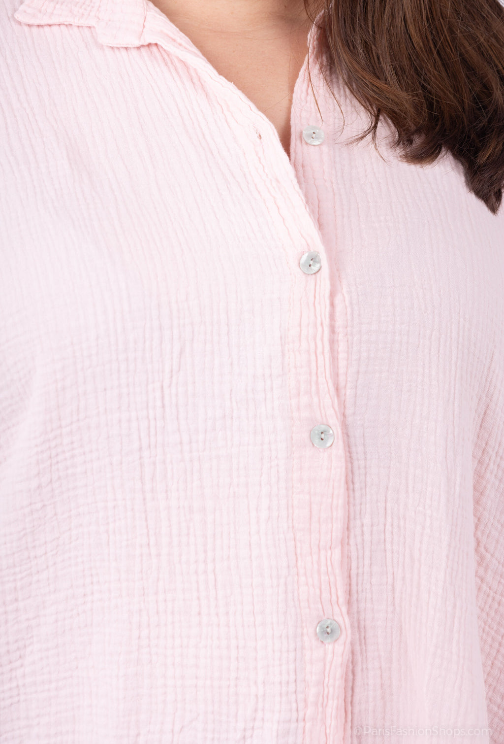 Plus Size Skjorta i Dubbel Bomullsgaze T38 till T66