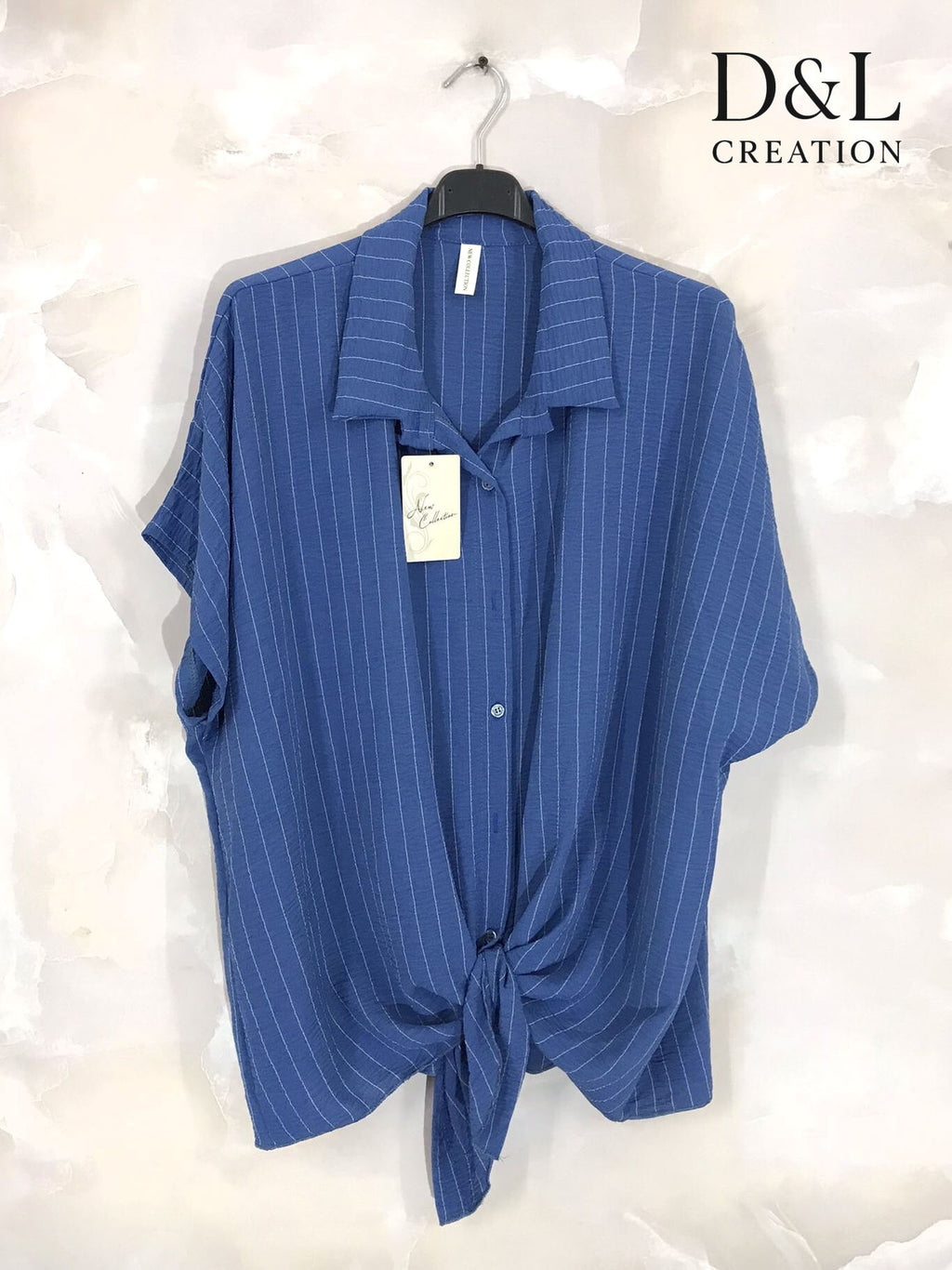 Plus Size Striped shirt tied in front T38 to T56
