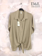 Plus Size Striped shirt tied in front T38 to T56