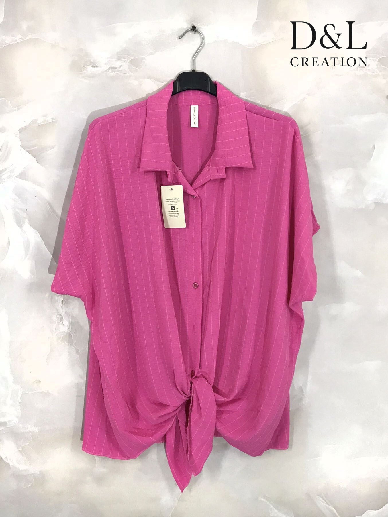 Plus Size Striped shirt tied in front T38 to T56