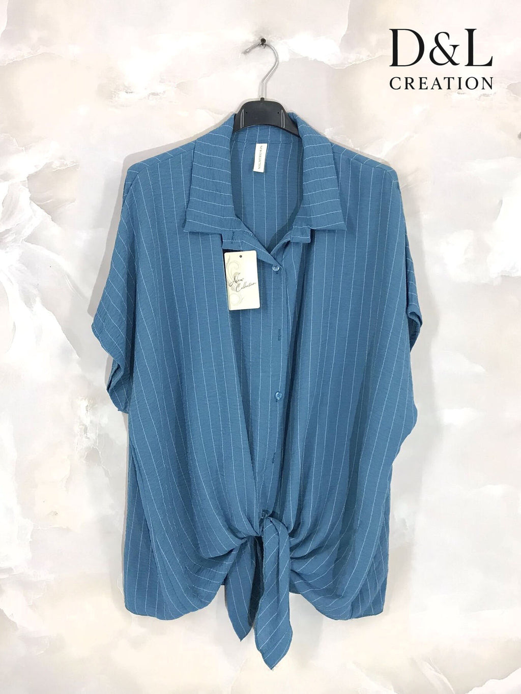 Plus Size Striped shirt tied in front T38 to T56