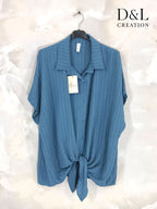 Plus Size Striped shirt tied in front T38 to T56
