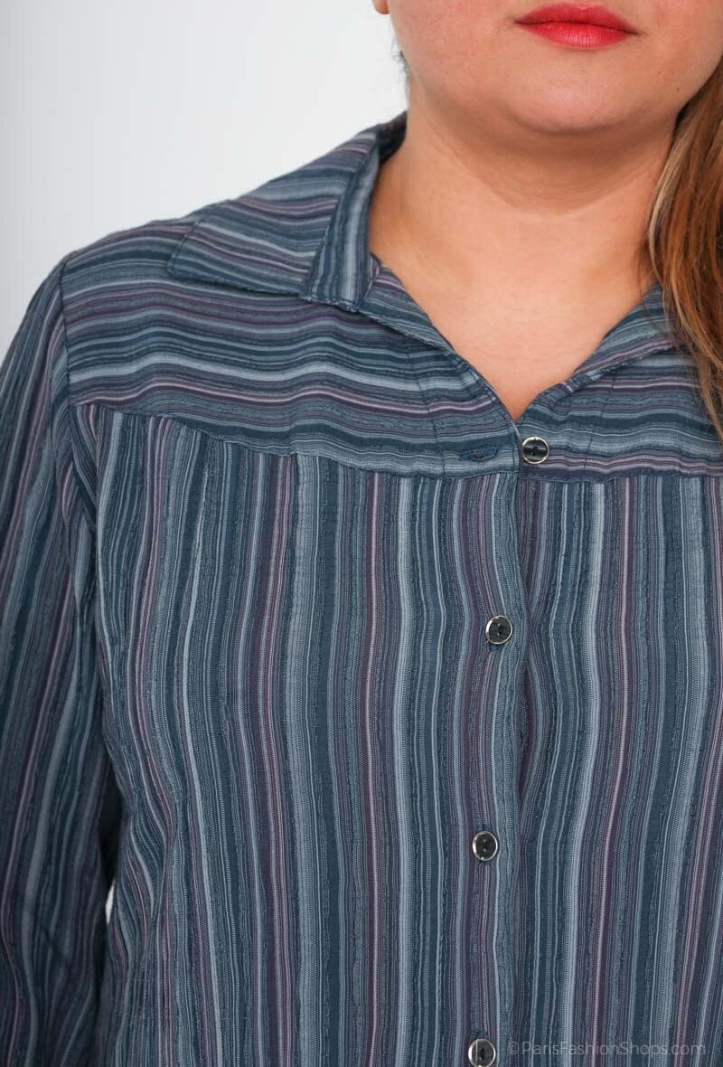 Plus Size Randig Skjorta
