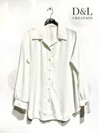 Satin shirt with rhinestones sizes 38 to 48 i Stor Storlek