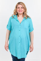 Plus Size Enkel Skjorta