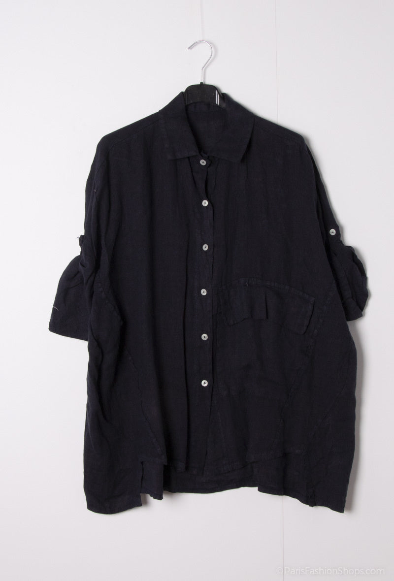Plus Size Linne Skjorta