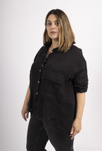 Plus Size Linne Skjorta