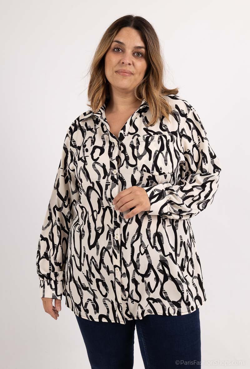 Plus Size Casual T-shirt i Enfärgad Design