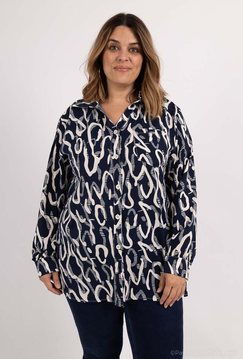 Plus Size Casual T-shirt i Enfärgad Design