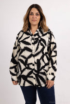 Casual solid print skjortor för varje dag i Plus Size