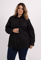 Plus Size Paljett T-shirt i Bomull