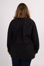 Plus Size Paljett T-shirt i Bomull