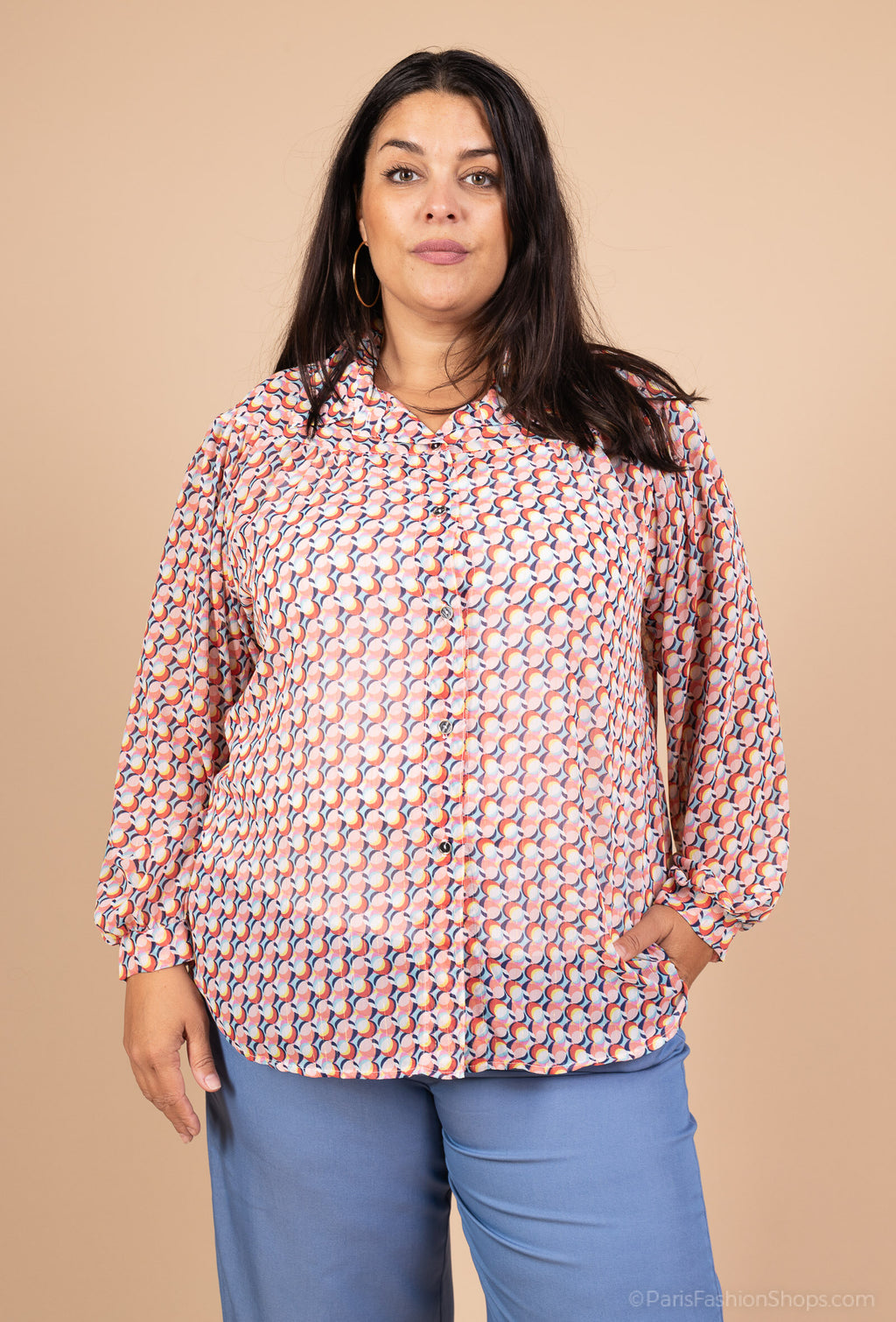 Plus Size Layered Skjortor