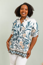 Flower patt -made shirts for spring and summer i Stor Storlek