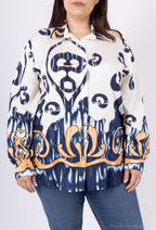 Plus Size Moved Shirts med Motiv Paws för Vår och Sommar