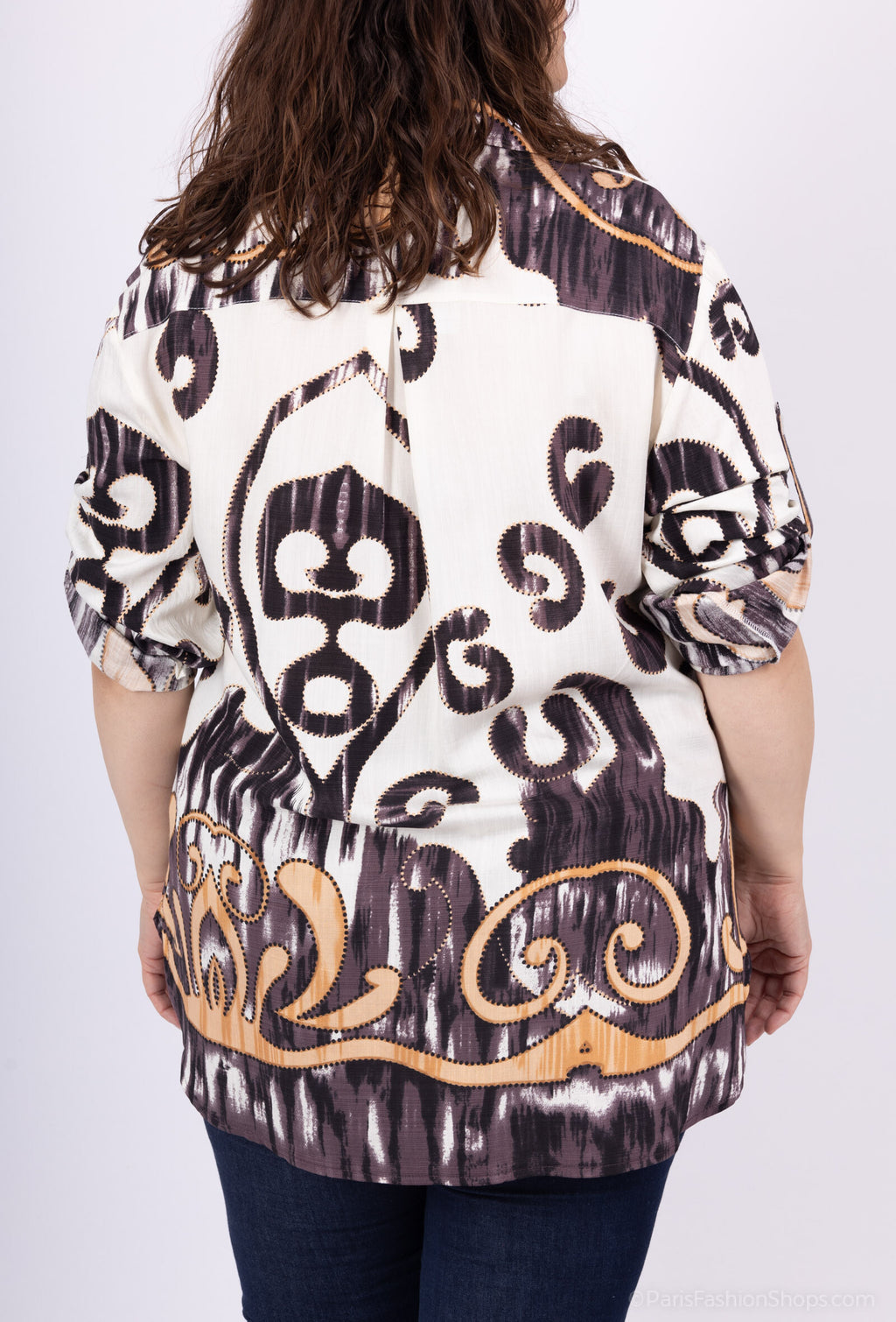 Plus Size Moved Shirts med Motiv Paws för Vår och Sommar