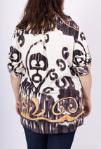 Plus Size Moved Shirts med Motiv Paws för Vår och Sommar