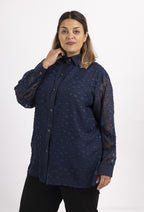 Plus Size Knappade Voile Skjortor