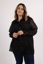 Plus Size Buttoned Voile Skjortor