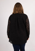 Plus Size Buttoned Voile Skjortor