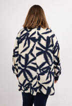 Plus Size Tryckta Skjortor med Knappade Ärmar