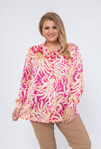 Plus Size Printed satin shirts