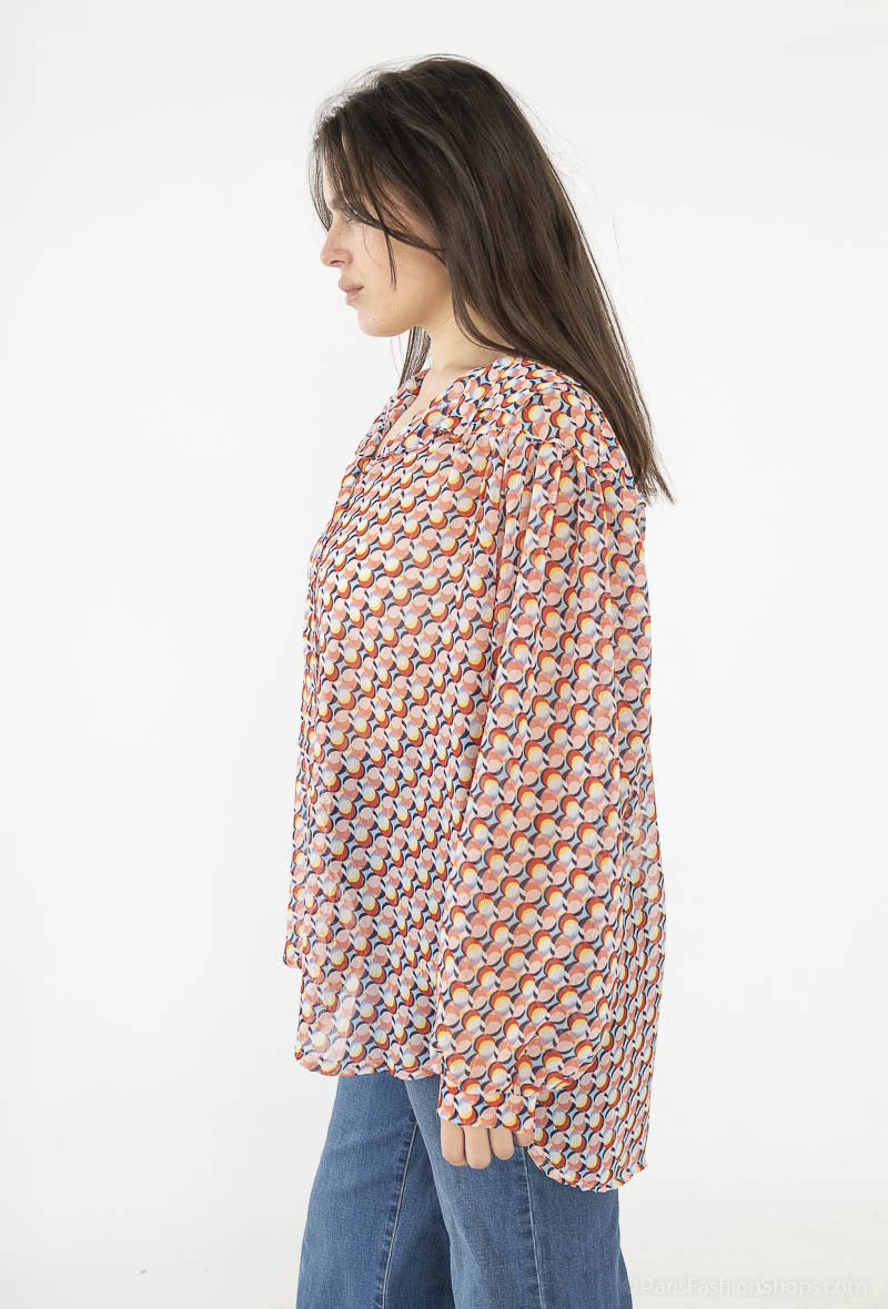 Plus Size Lurex Voile Skjorta