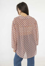 Plus Size Lurex Voile Skjorta
