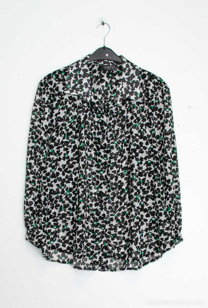 Plus Size Printed Voile Shirts with Lurex