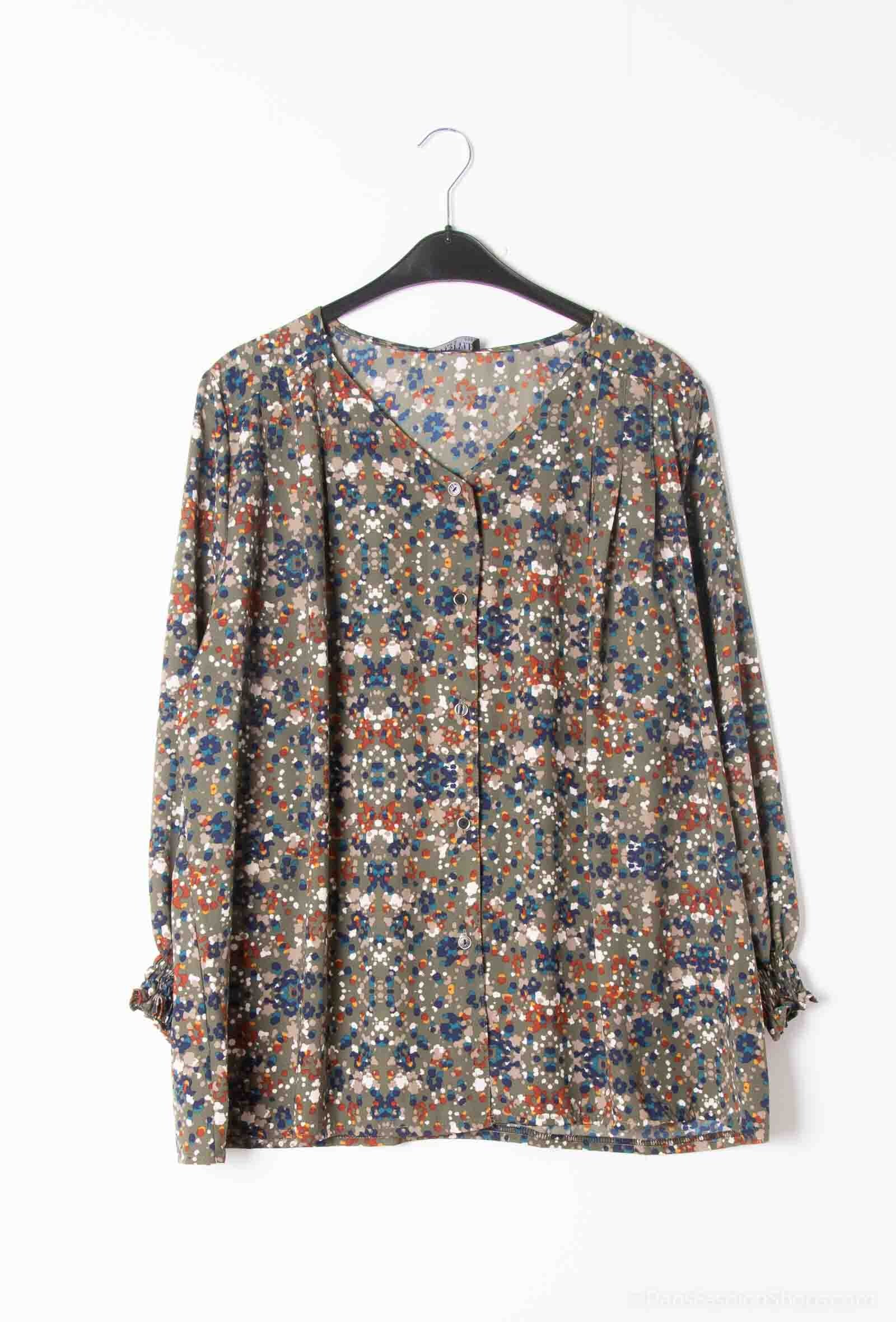 Plus Size Tryckt Skjorta