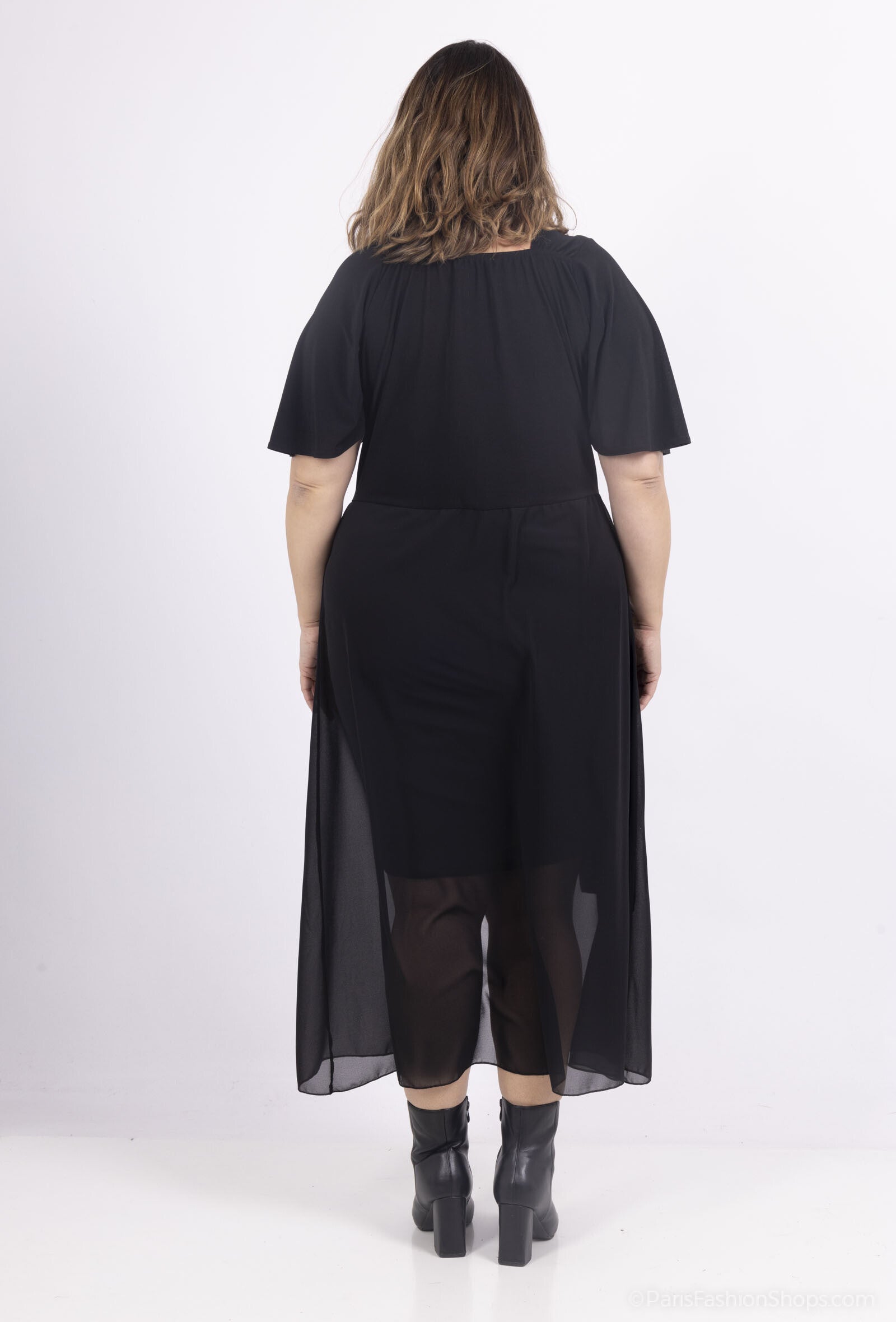 Plus Size Casual Wrap Jumpsuit med Kort Ärmar