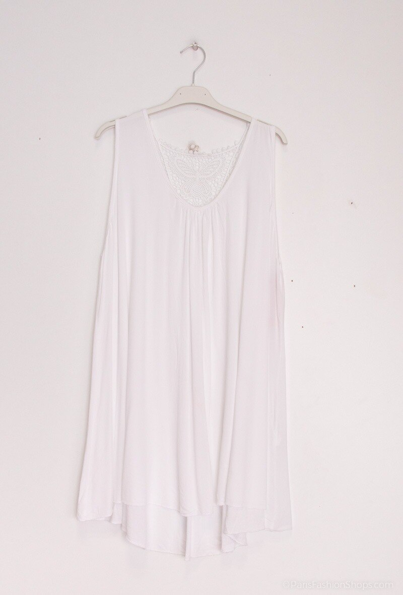 Plus Size Tank top with lace back butterfly pattern