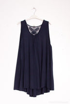 Plus Size Tank top with lace back butterfly pattern